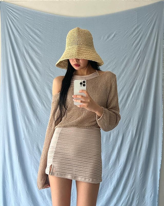 【Elegant and Sweet】Crochet Skirt Bikini 