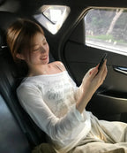 【🤍Same as JENNIE】LETTERING SHEER LONG SLEEVE 