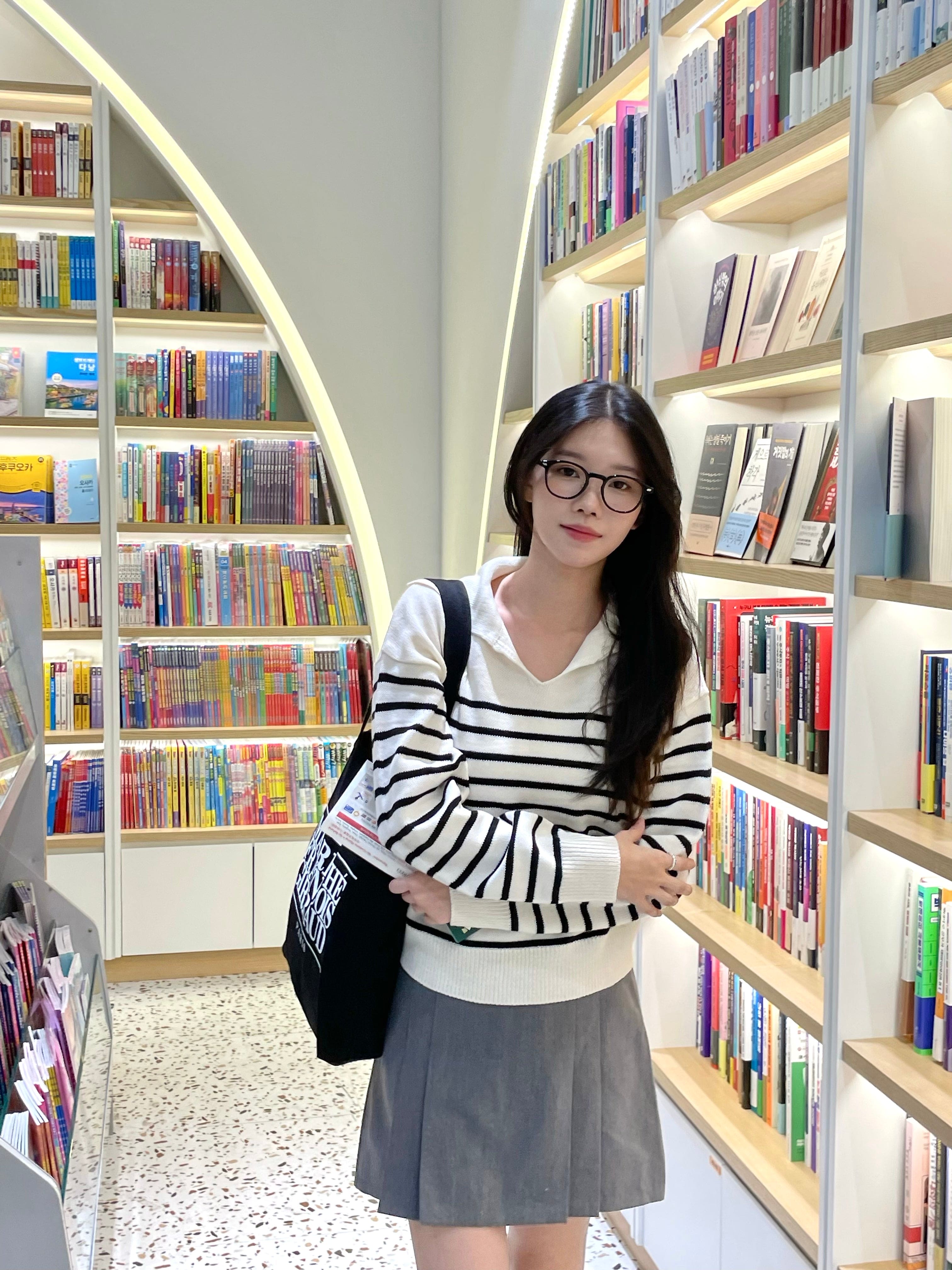 學院風百摺裙褲