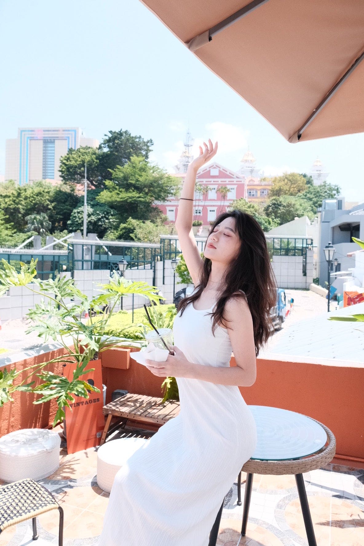 Ruffled camisole maxi dress