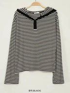 【🎧y2k vibe】Stripe Hoodie Tee 