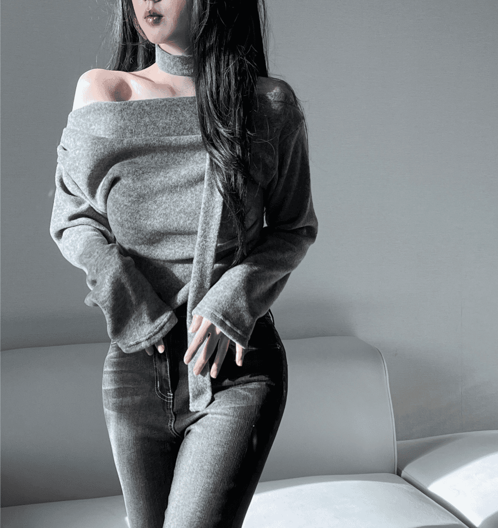 【甜美雪絨】Off-Shoulder Tie Set