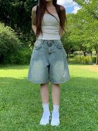 【慵懶風】Balloon Denim Half Pants