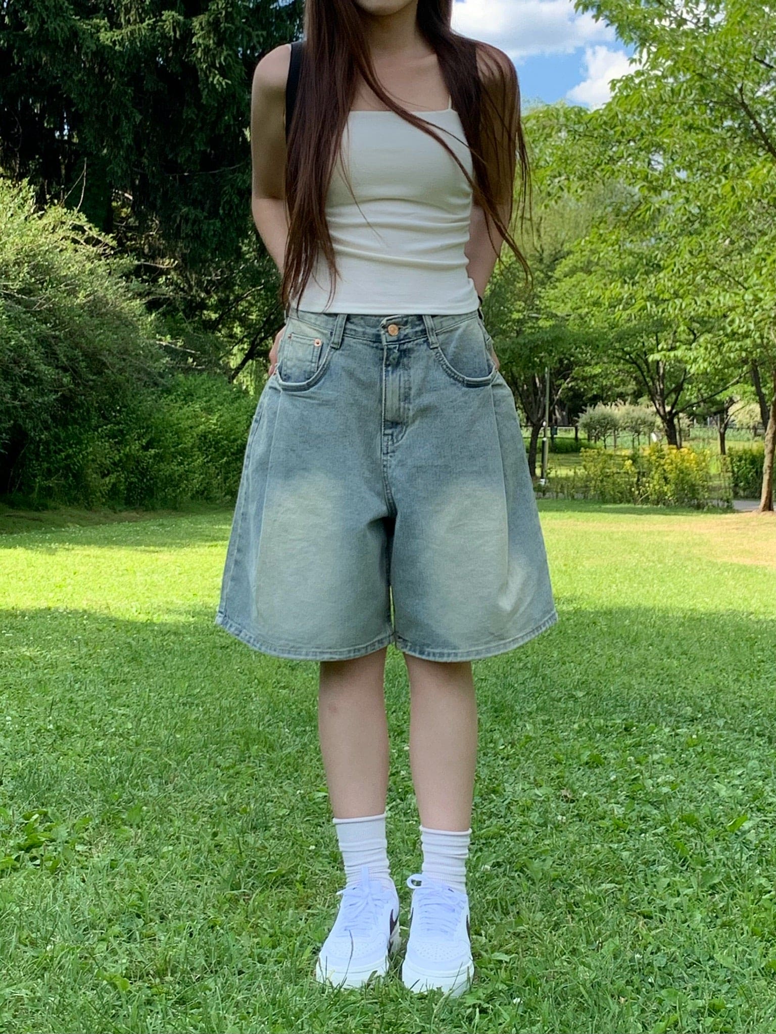 【慵懶風】Balloon Denim Half Pants