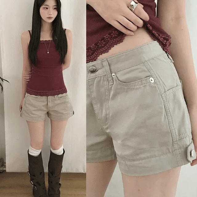 【y2k熱褲】Side Button Shorts
