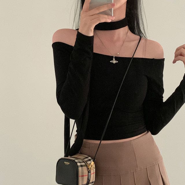 Tie Strap Off Shoulder Set 