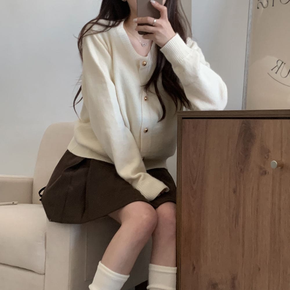 Thick pleated skirt for autumn and winter