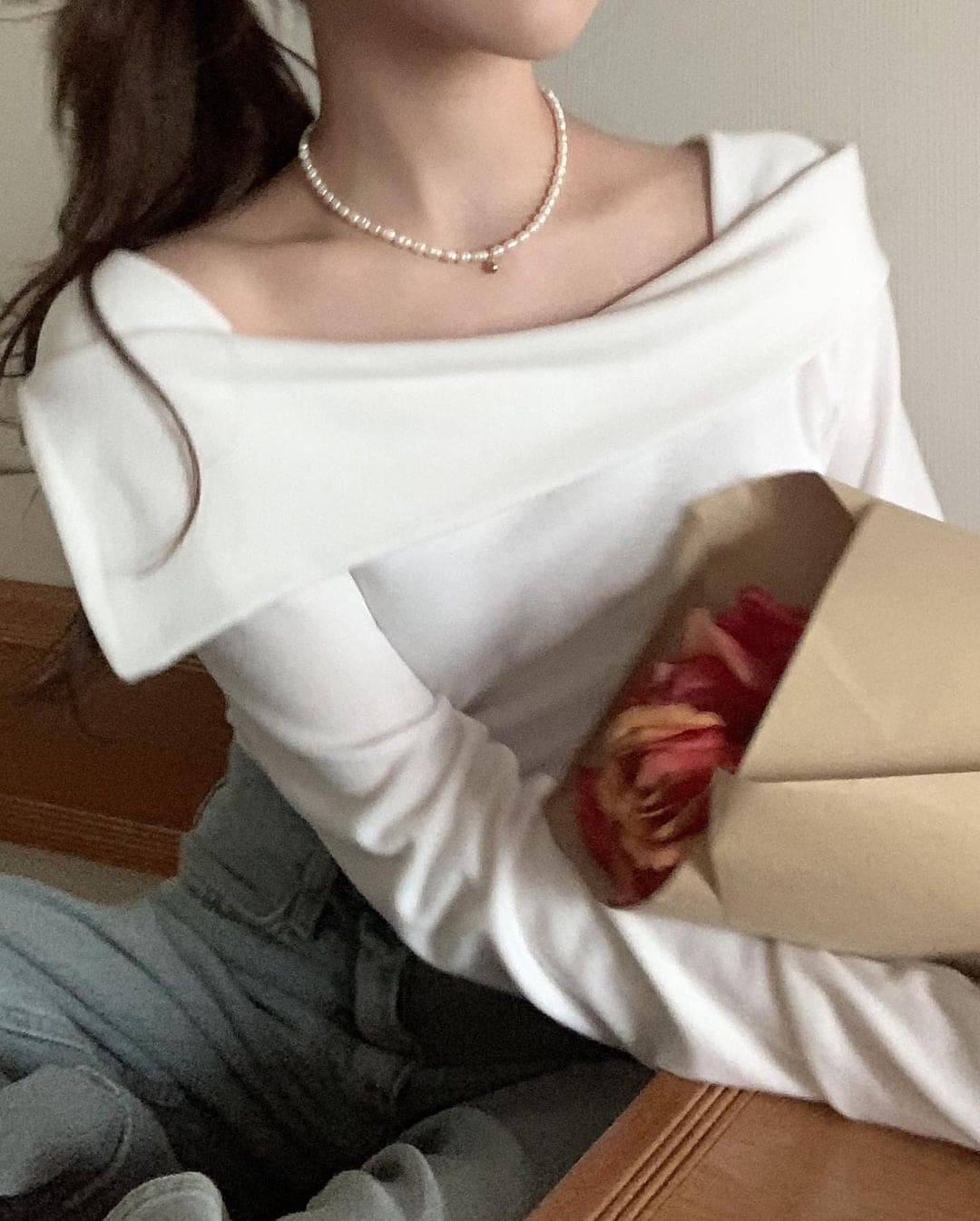 Winter First Love Off Shoulder Top