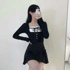 【🖤流行Y2K】Ribbon Slit Top