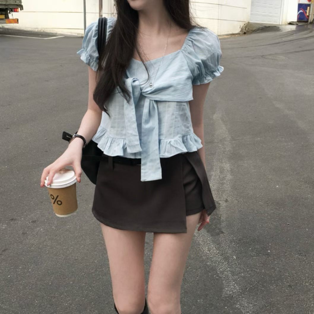 【夏日芭蕾風】Ribbon Puff Blouse