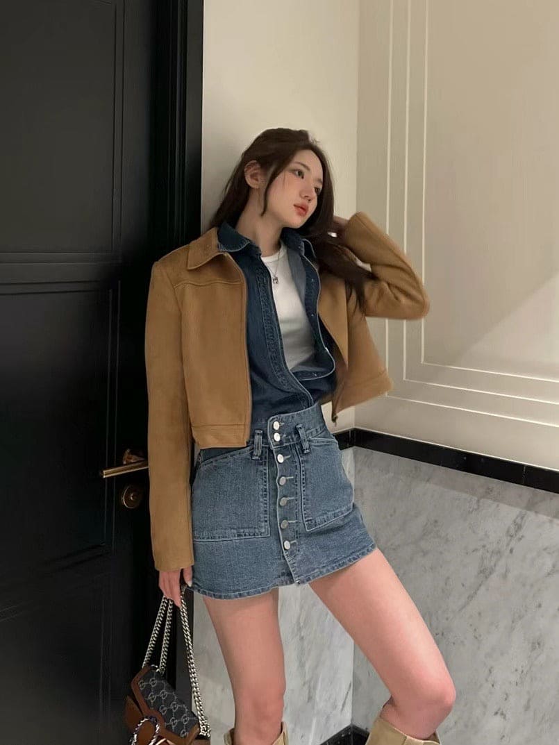 High-quality slim-fit short jacket