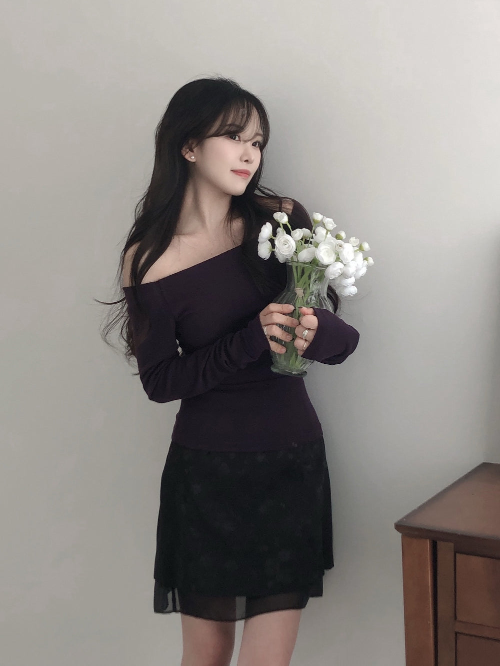 【🍇秋冬新色】Basic Off Shoulder Top