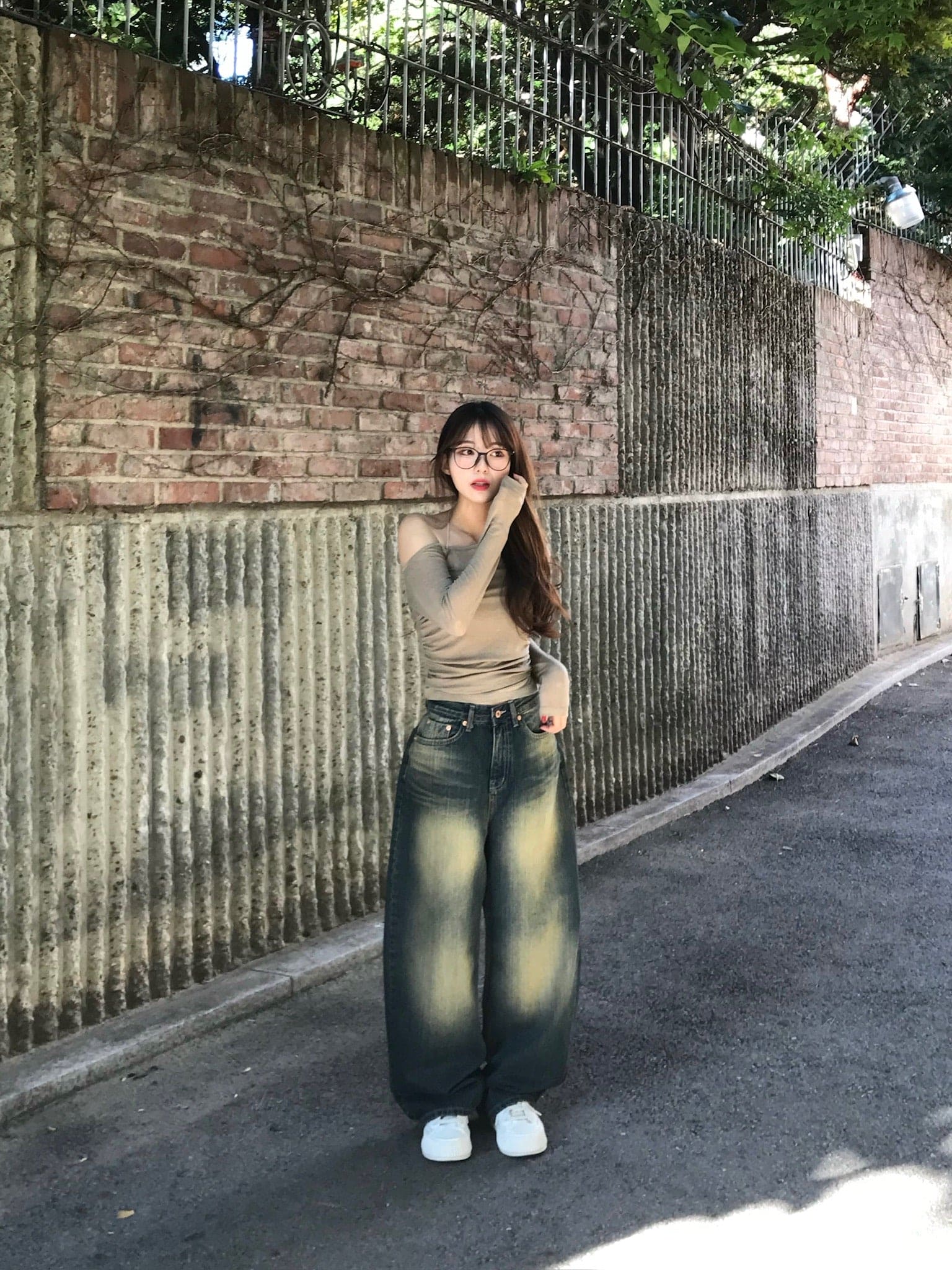 【🖤y2k vibe】Back Wide Jeans