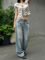 【Summer Fabric】Dear Wide Jeans