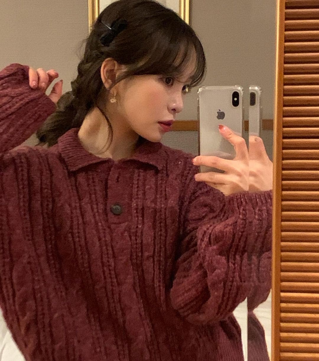 【🍷Christmas &amp; New Year PICK】Double-button collar cable knit top