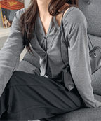 【🩶y2k series】 Halter Layered Cardigan 