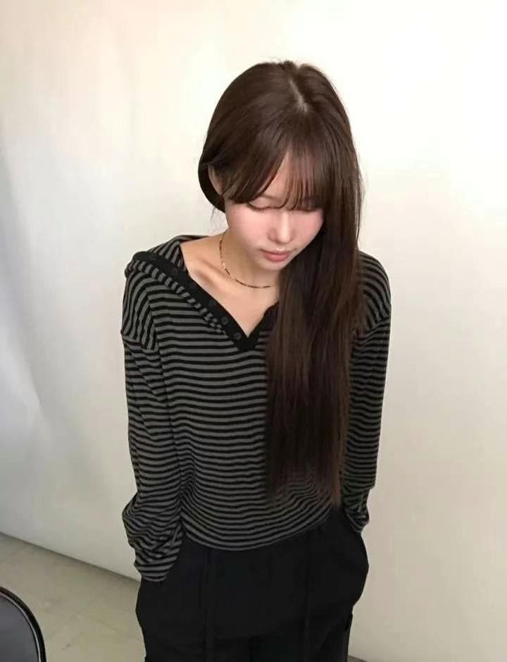 【🎧y2k vibe】Stripe Hoodie Tee 