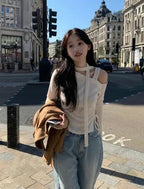 【ONNI氣質】Shirring Ribbon Knit Set