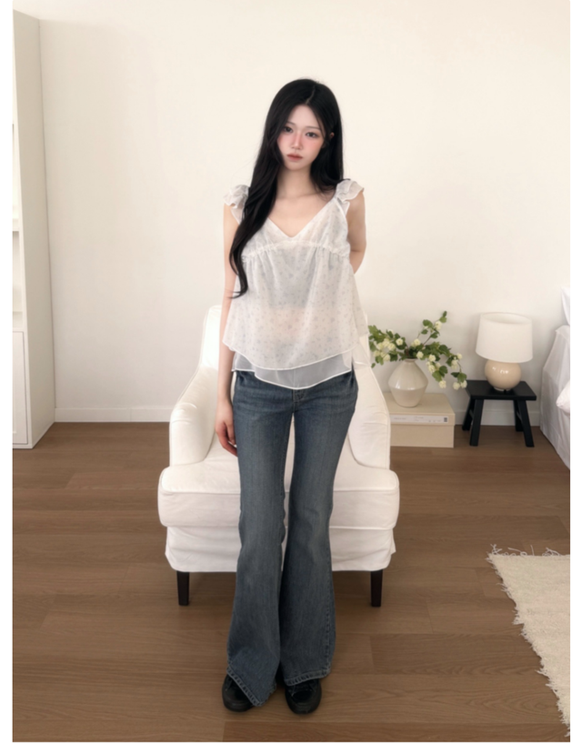 Cat Brush Flare Jeans