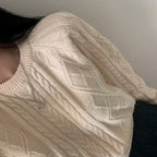 Autumn/Winter Color-Coated Cable Knit Tops