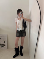 【仙氣約會】Sheer Wrinkle Blouse Set