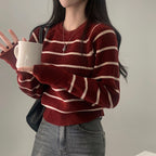 【🍷聖誕新年PICK】條紋保暖寬鬆針織衫