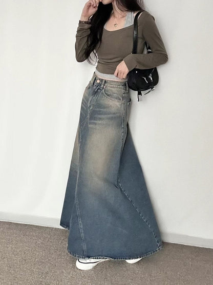 Rocher Maxi Denim Skirt