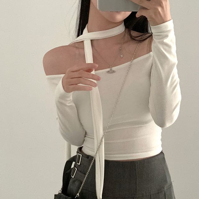 Tie Strap Off Shoulder Set 