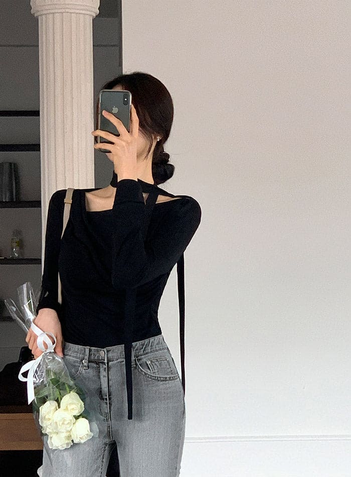 【🩰Ballet Core】Drape Shirring Tie Set