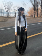 【🖤彎刀褲】Heaven Patch Wide Jeans