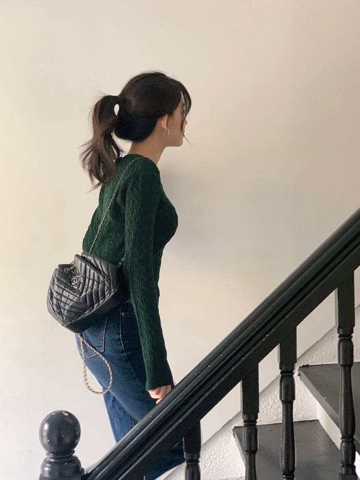 【🌷Soft】Pretzel Cable U-Neck Knit