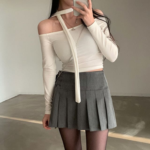 Tie Strap Off Shoulder Set 