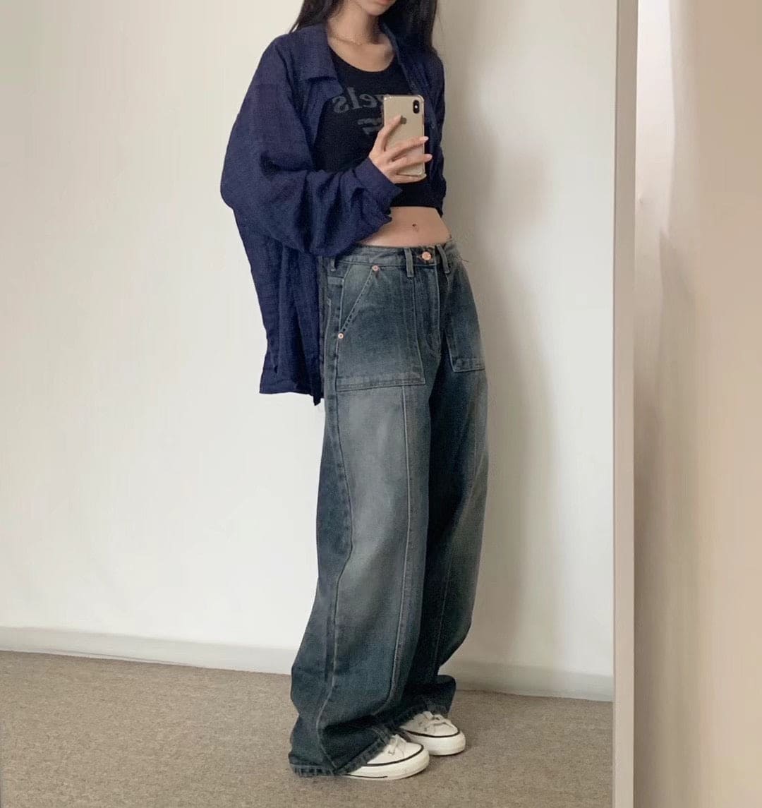 【🖤y2k vibe】Retro Wide Jeans