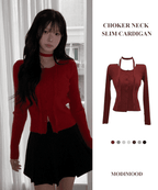 【🐰聖誕新年PICK】Choker Neck Slim Cardigan