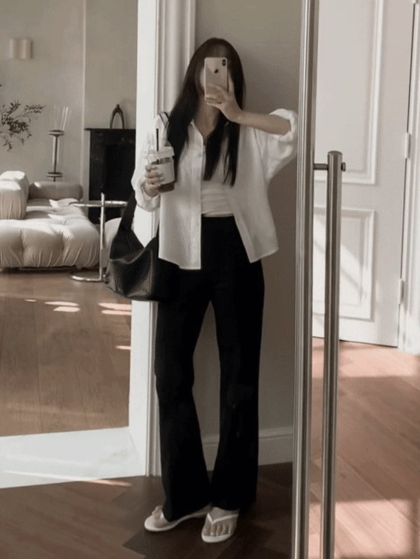 Korean website makes its own Soft Clean flared pants
