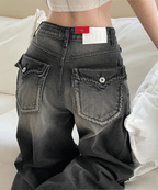 【OOTJ】Hip Pocket Wide Jeans 