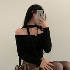 Tie Strap Off Shoulder Set 