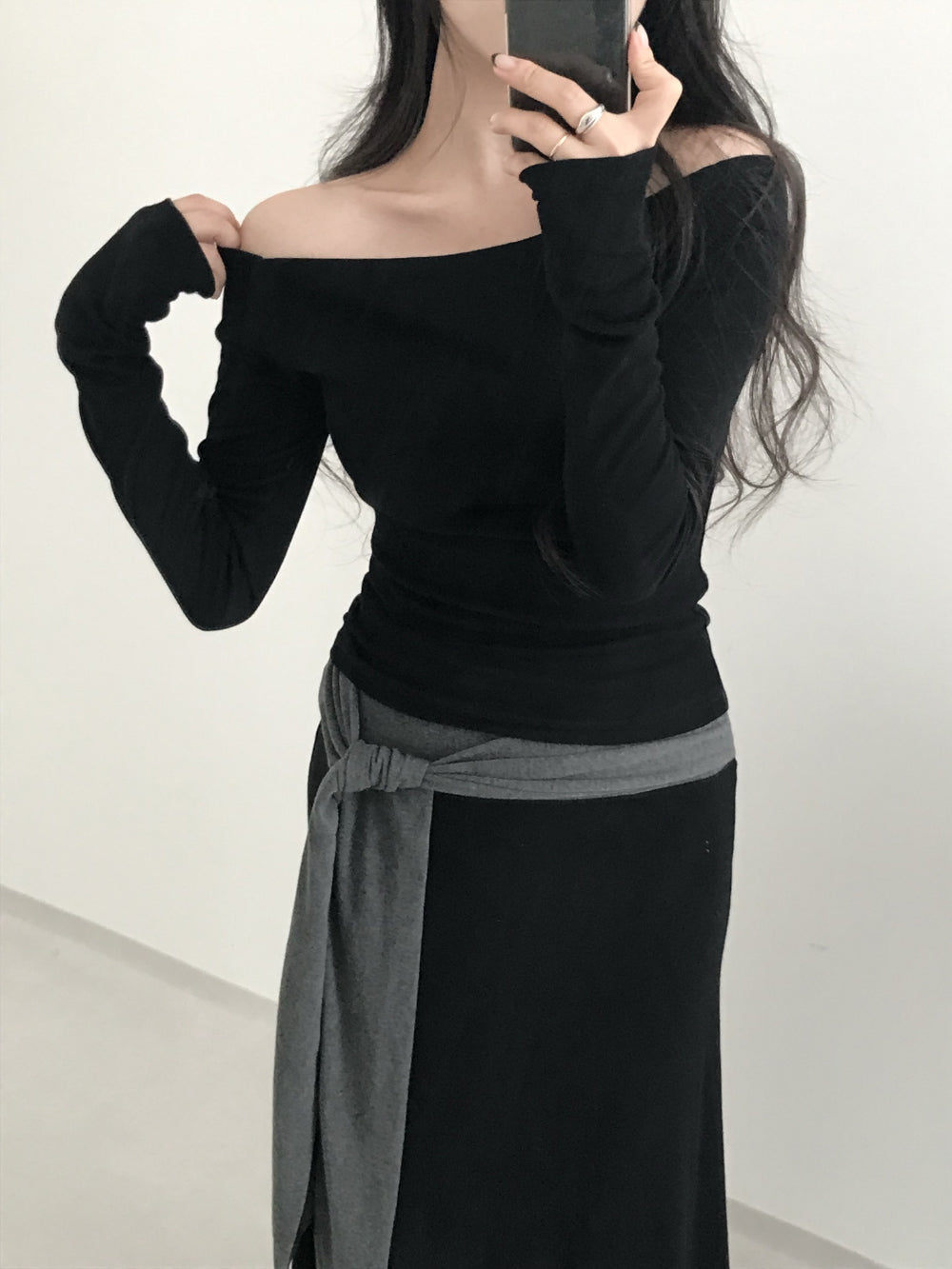 【🍇秋冬新色】Basic Off Shoulder Top