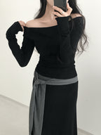 【🍇秋冬新色】Basic Off Shoulder Top