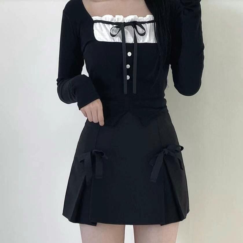 【🖤流行Y2K】Ribbon Slit Top