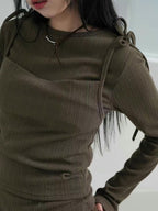 【🤎y2k vibe】Layered Top Set 