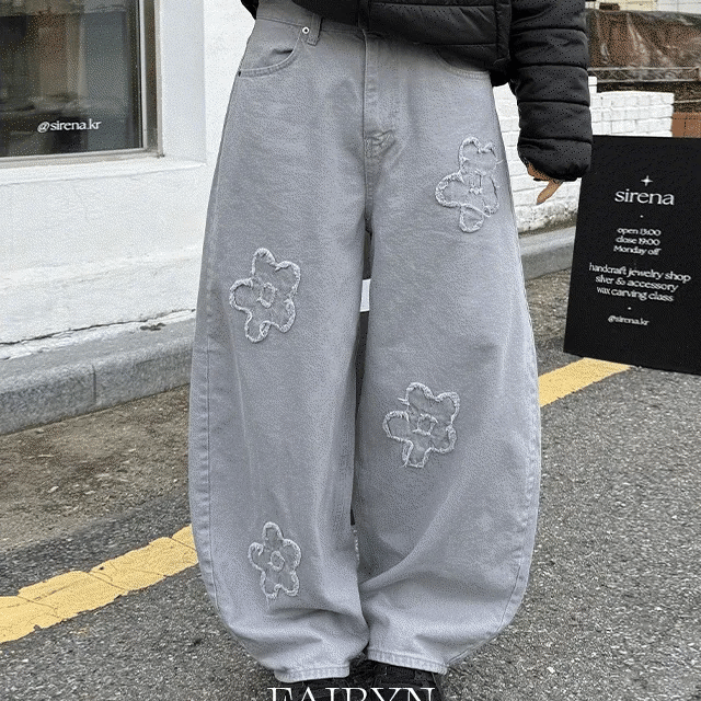 [God Pants Series] Flower Jeans 