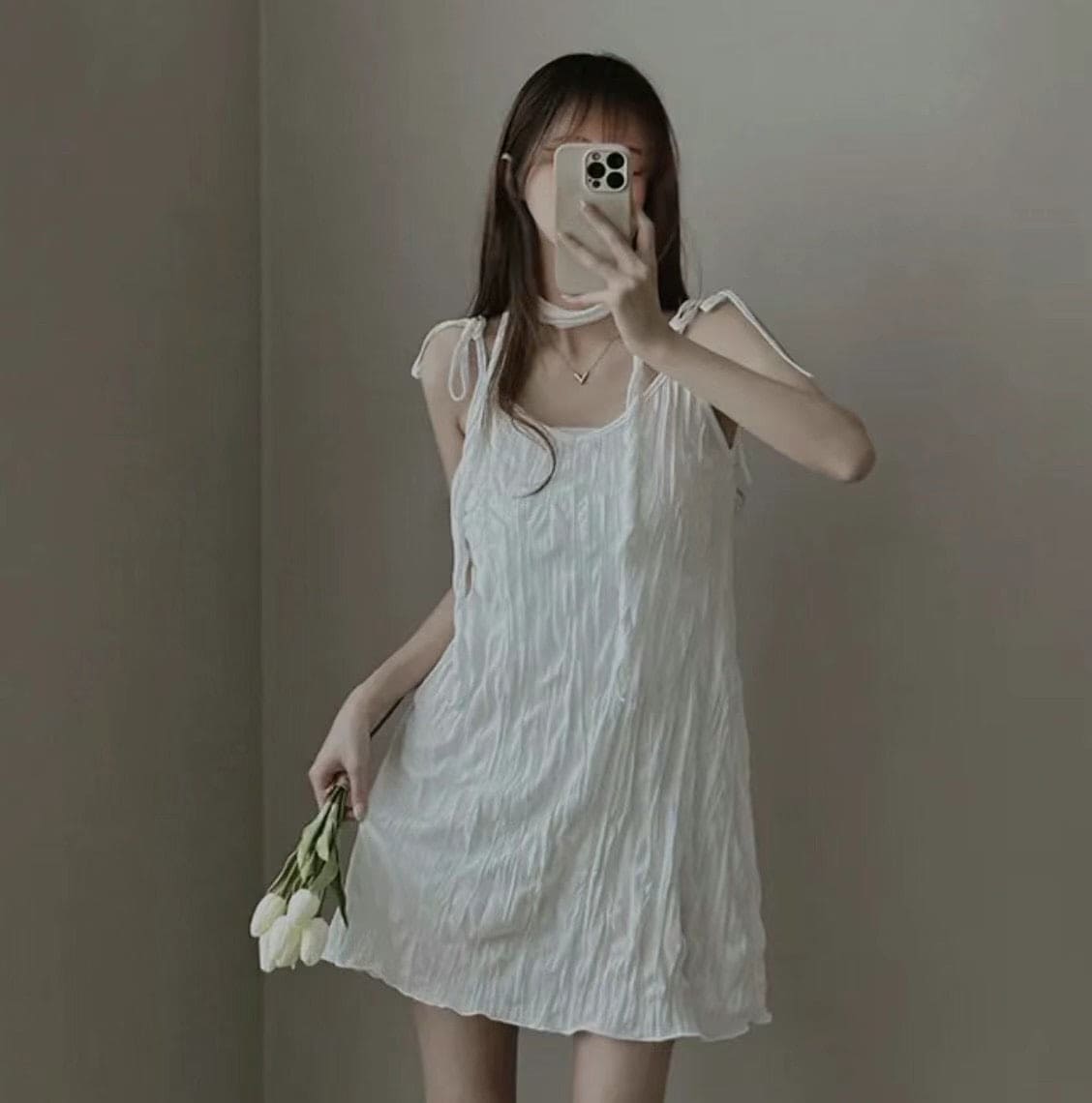 【Sweet and Girlish】Ruffled Dress Set