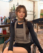 【y2k vibe】Serenity Scarf Top Set