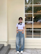 [Summer Fabric] Fresh Pintuck Wide Denim