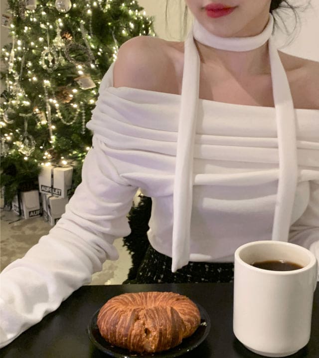 Breezy Off Shoulder Scarf Set 