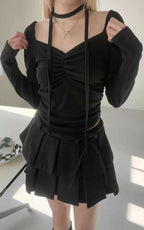 【🩶甜酷辣妹】Heart Shirring Scarf Set