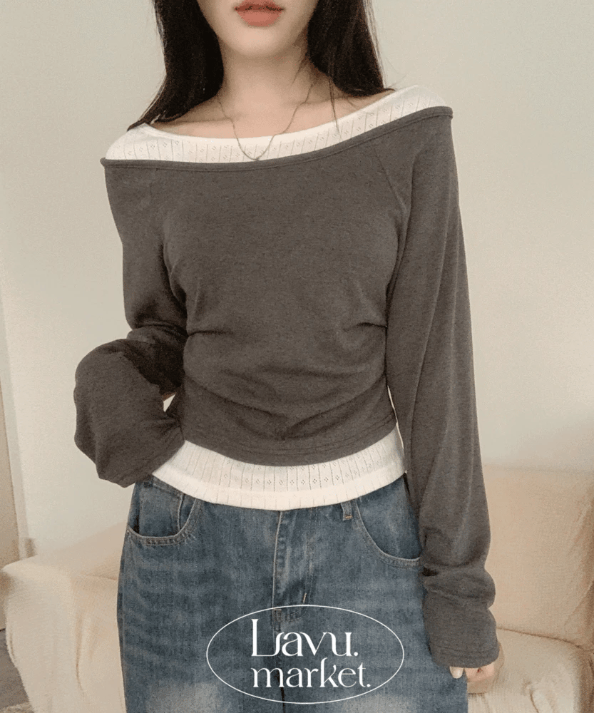 펀칭레이어드긴팔T