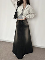 Rocher Maxi Denim Skirt 