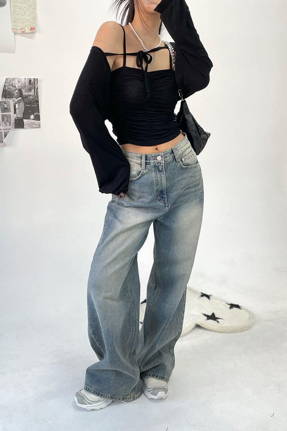 【Y2K Vibe】Cool Wide Jeans